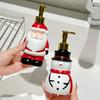Dispensing Bottle Deer Santa Claus Snowman Design Soap Container Water-Absorbing Anti-Slip Bottom Shower Gel Bottle