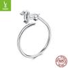 Cross-Border Popular Direct Sales Cute Animal Jewelry S925 Sterling Silver Dachshund Open Ring For Women