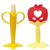 Nature Love Mere Chewable Silicone Fruit Teething Device Banana + Apple, Stalk, Mixed Colors, 1 Piece, Korean Baby Products