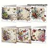 Six-piece Set of Diamond Painting Set, Butterfly and Dragonfly Insect Series Themed Greeting Card Combination, Crystal Sticker Mosaic Art Postcard