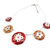 [E5760] - Red 'Creative Flowers' Designer Necklace