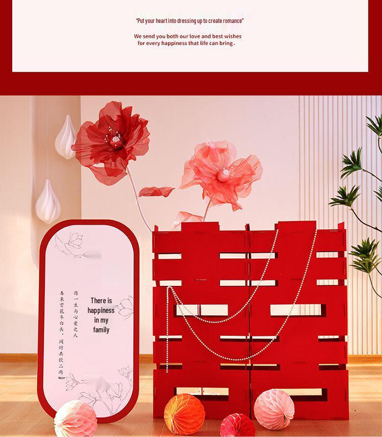 3D KT Board Double Happiness Wedding Decoration Set for Room & Yard