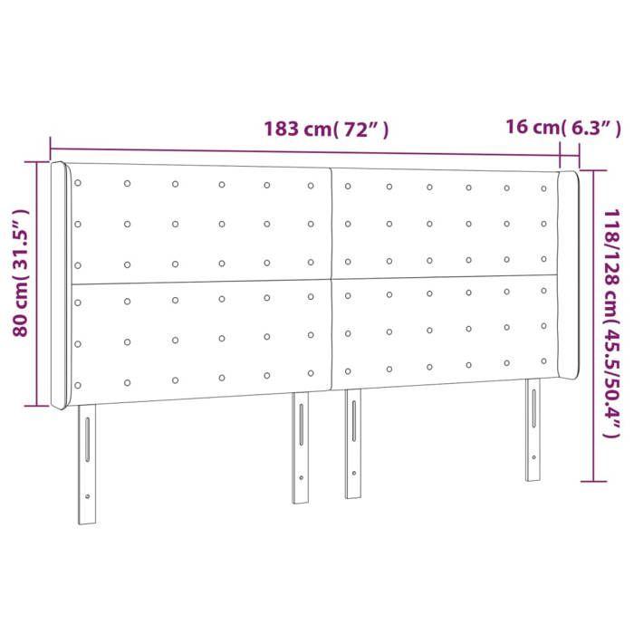 VidaXL LED Headboard Bedroom Furniture Double Bed Accessory Head of Bed Frame Interior Pink 3124547