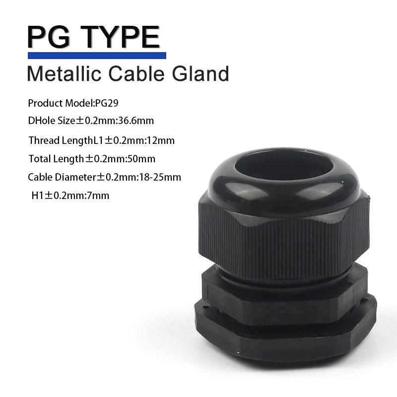 Waterproof Cable Gland Black Plastic Seal Joint Nylon PG29 PG36 PG42 PG48 PG63 IP68 White Cable Fixing Nylon Connector