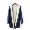 Fashion Women Jeans Top Thickening Denim Hoodie Blouse Long Sleeve Loose Coat