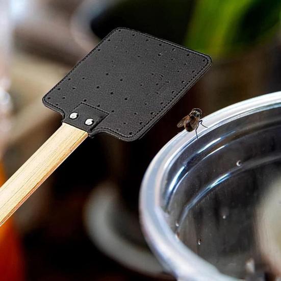 Faux Leather Fly Swatter Indoor Outdoor Control Smooth Surface Great Gift Idea Fly Swatter Fly Accessories