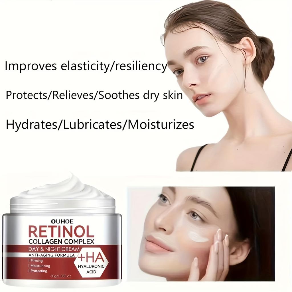 Retinol Collagen Complex Day & Night Cream with Hyaluronic Acid, Deeply Moisturizing Firming Skin and Anti-wrinkle for Daily Facial Skin Care