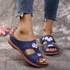 New Women's Fashion Retro Casual Breathable Soft Comfortable Sandals Lightweight Floral Embroidery Hollow Slippers Plus Size