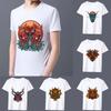 Men Tshirt Harajuku Style Print Series Male Short Sleeve Tops Summer Fashion Classic White O-Neck Tee Shirt Man Clothes