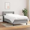 3129681 vidaXL Divan Bed with Mattress Light Grey 90x200 Cm Fabric