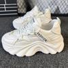Authentic Leather Clunky Sneakers Thick Bottom Height Increasing Women Shoes Spring New All-Matching and Lightweight Casual Shoes Women's Sneaker Tide
