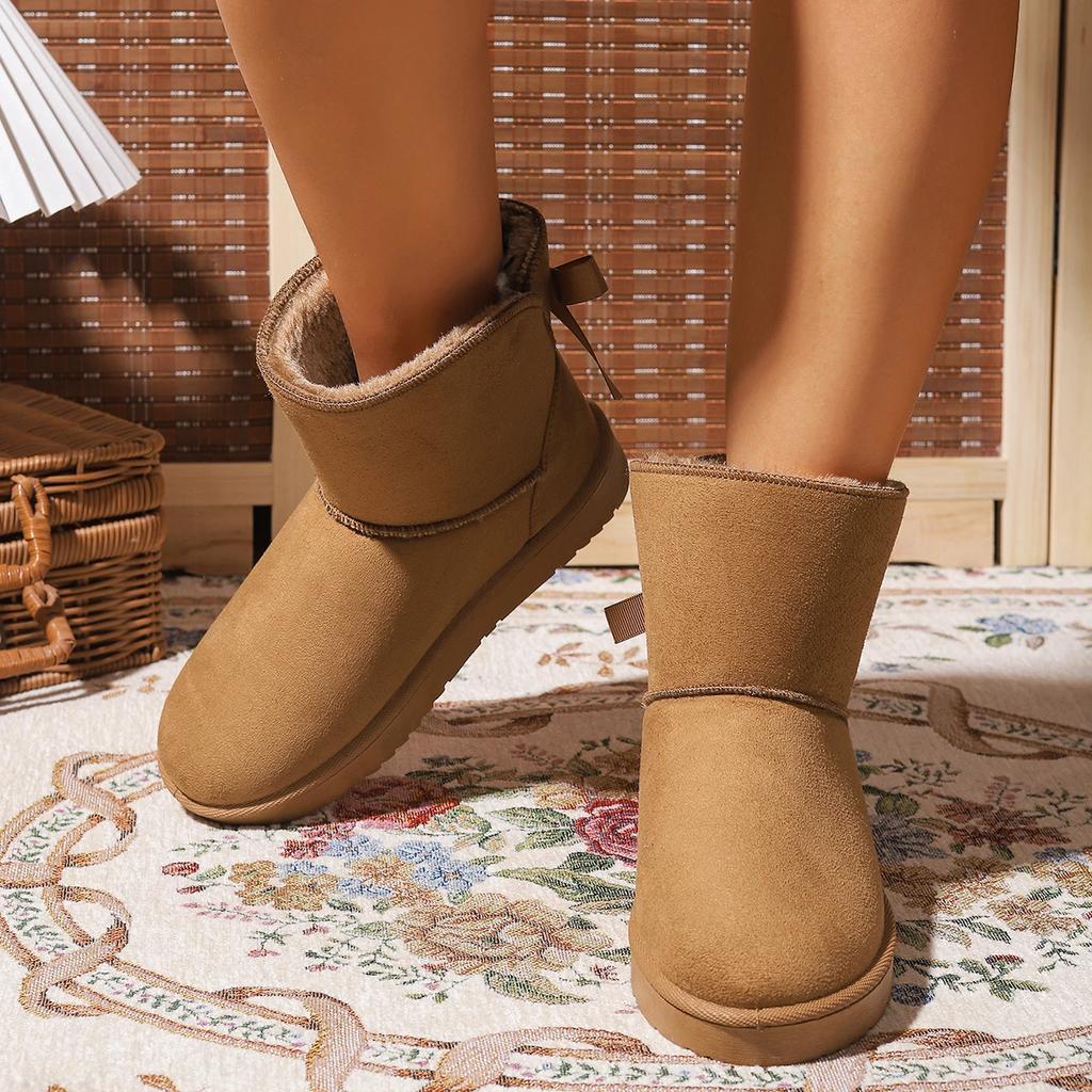 2025 New Women Snow Boots Outdoor Thick Plush Warm Ankle Boots Women Couples Non-Slip Fla Cotton Shoes Women Zapatos De Mujer