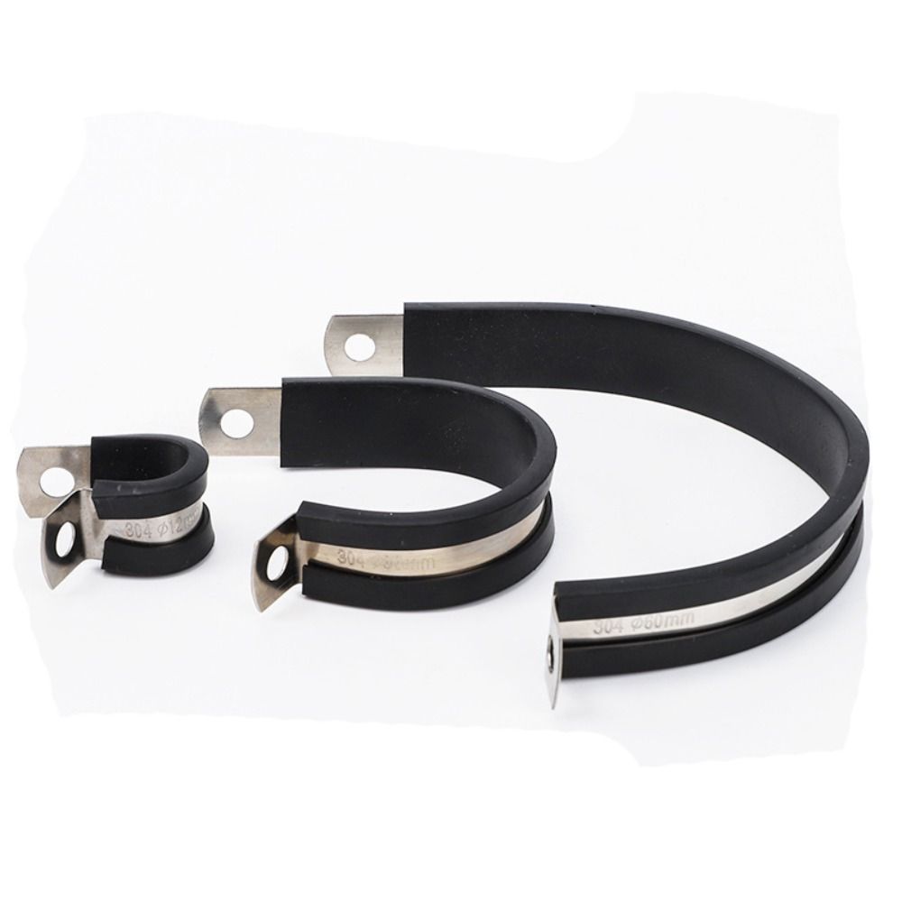 Metal Wiring Hose Clamp Useful Cable Fasteners Rubber Lined Clips  Hardware Electrical Fittings