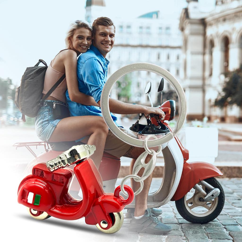 HAILIWEI Vespa Accessories for Vespa Scooter Fun Italian Vespa Keychain for Vespa Scooter Key, Red