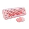 Cute Wireless Keyboard and Mouse Set, Boasting Mixed Candy-Color Round Keycaps, Typewriter-Style Keyboard and Mouse