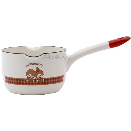 Fuji Enamel Monchhichi Check Milk Pan, 12cm, MNC-12M