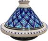 Small Handmade Tunisian Navy Blue Tagine – Traditional Ceramic Cookware for Oven & Fire – 22cm, Perfect for Fish, Poultry, Meat, Vegetables & Stews