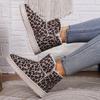 Leopard Print Winter Fleece-lined Platform Women's Snow Boots Round Toe Large Size Warm Ankle Hot Fashion 2025 Lamb Ladies Shoes
