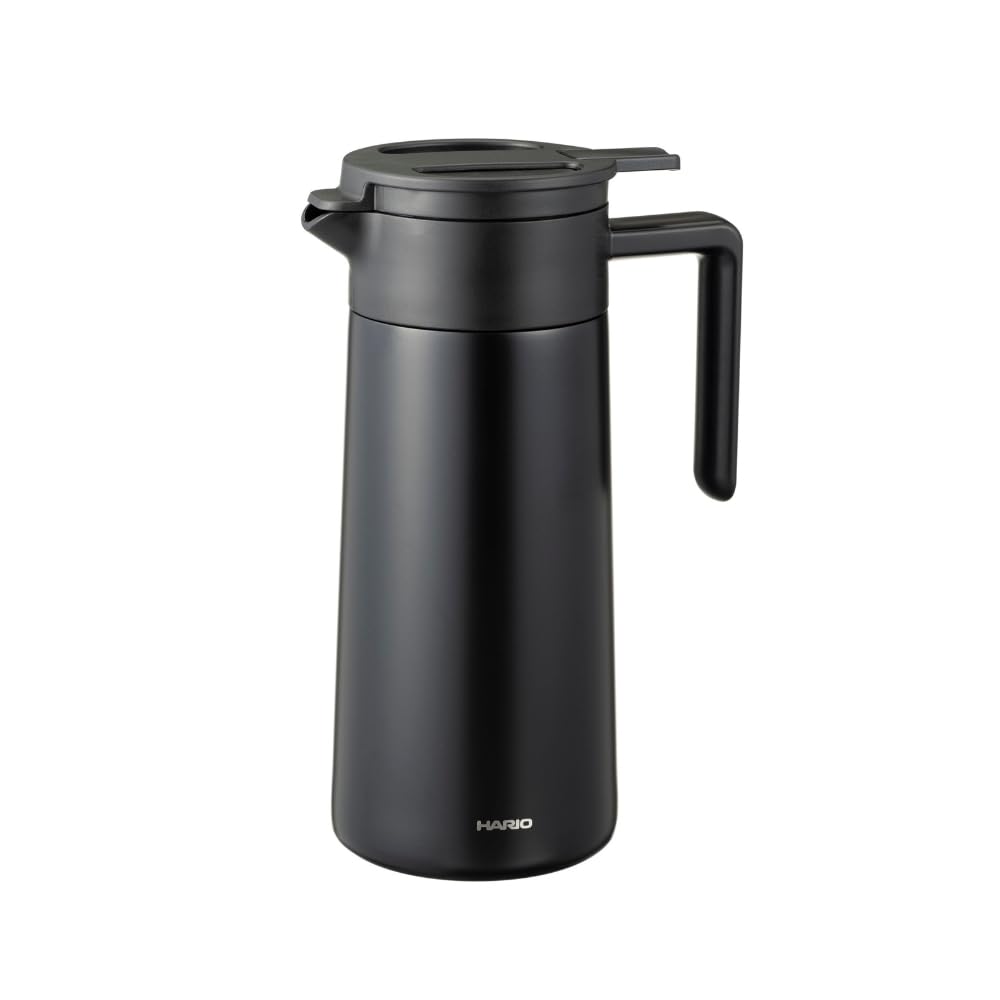 HARIO Insulated Coffee 800ml Ceramic-Coated Vacuum-Insulated Double-Layered Pot, Capacity, Black, CHP-800-B
