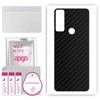 apgo Protective Skin Sticker for the Back Compatible with TCL 20 SE, Wrap Film, Foil, Vinyl - Pattern Carbon Black