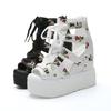 12cm Heels Woman Sandals Summer Roman Colorful Sandals High-heeled Color Cross Straps Women's Wedges Sandals
