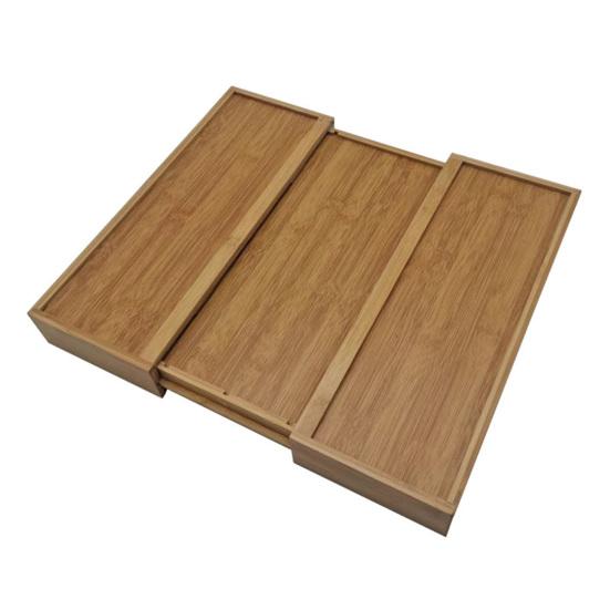 Bamboo Drawer Organizer Expandable 5-7 Compartments Adjustable Width Easy To Clean Cutlery Tray for Kitchen Utensils Jewelry Tools