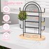 3-Tiers Earrings Display Holder Metal Necklace Bracelet Anklet Stud Earring Jewelry Storage Rack Decorative Earrings Organizer