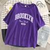 Женская футболка с буквенным принтом «Бруклин Нью-Йорк 1898», уличные дышащие топы, одежда больших размеров, удобная одежда с круглым вырезом и короткими рукавами