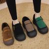 Winter Thick Sole Plush Cotton Shoes Retro Comfortable Women's Slip-on Shoes
