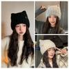 Cartoon Cat Ears Beanies Cap For Women Winter Thickken Plush Warm Knitted Skullcaps Solid Color Cold-proof Snow Pullover Hats