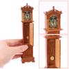 1Set 1/12 Dollhouse Miniature Retro Grandfather Clock Living Room Wooden Floor Clock Model Furniture Accessory For Kid Children