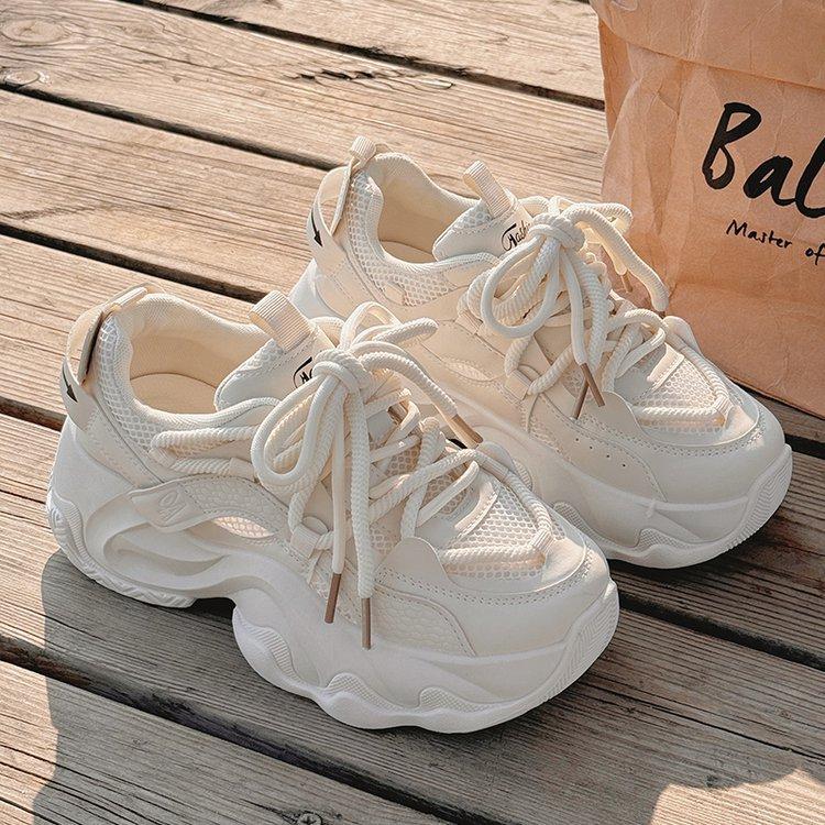 Fashion Summer Women's Casual Sneakers Breathable Platform Air-cushion Running Shoes Elasticity Wear-resistant Student Trainers