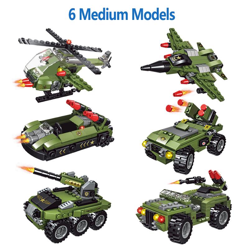 Domibro Military Building Blocks WW2 Tank Army Bricks Toys for Boys Birthday Gift