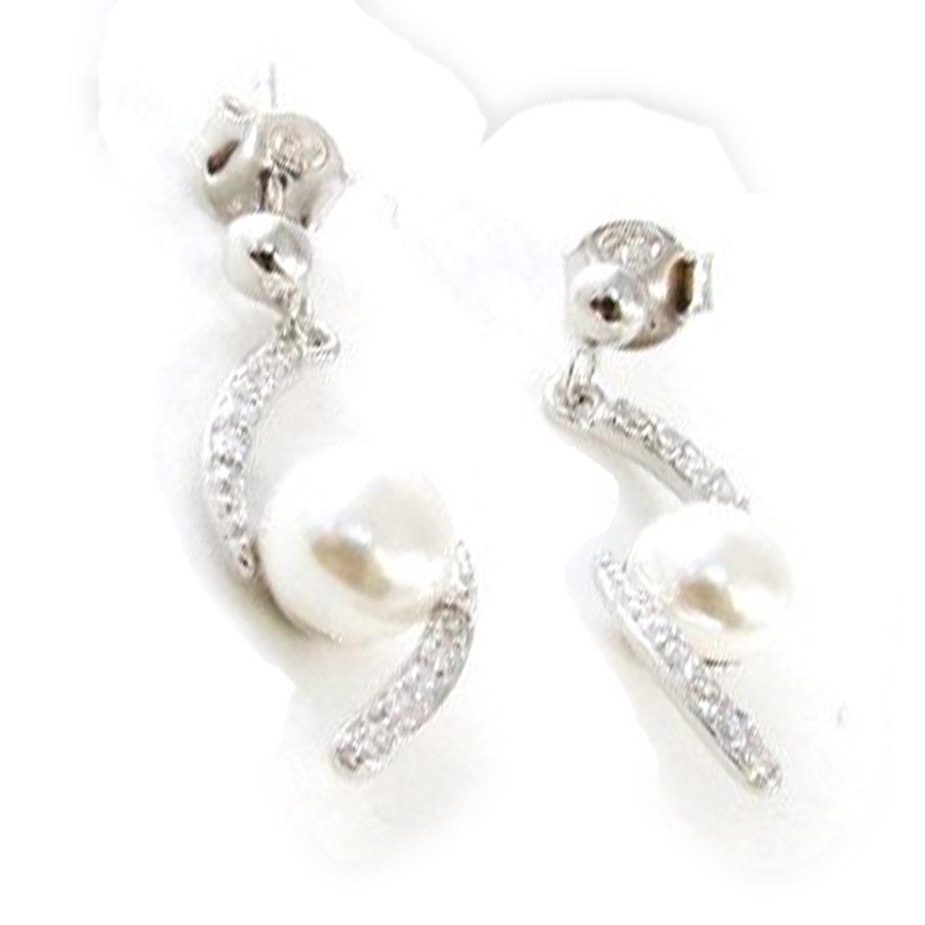 Les Trésors De Lily [I9852] - Silver Earrings 'Sissi' Silver White (rhodium-plated) - 25x10 Mm