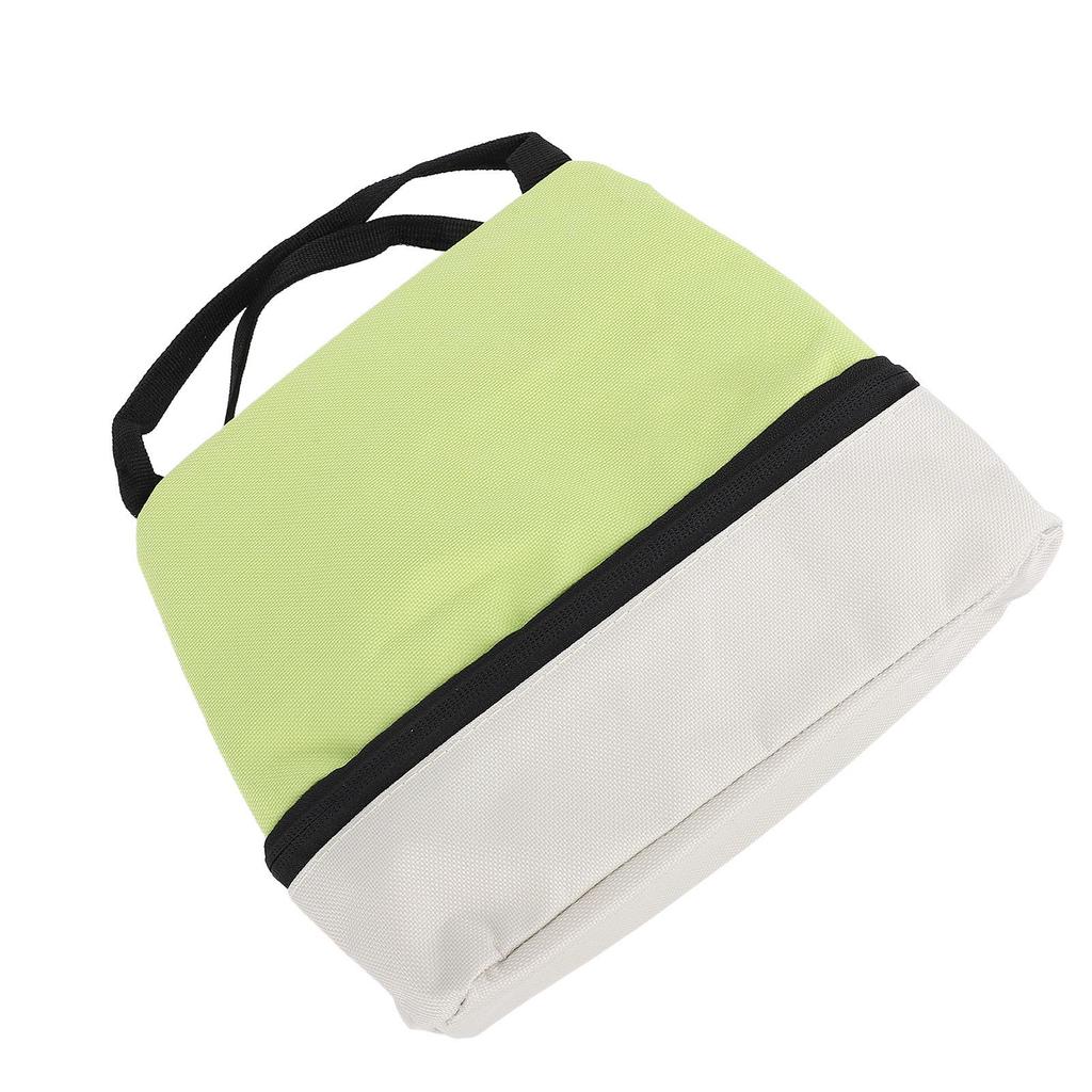 Insulated Lunch Bag Double Layer Oxford Cloth Bento Box Bag for Work School Green