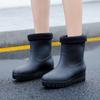 New Fashion Rain Shoes Women's Waterproof and Non-slip Medium Tube Water Boots Matte Rubber Shoes Kitchen Women's Rain Boots
