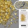 Mixed Pack of Gold, Silver, and Black Butterfly 3D Metal Nail Art Accessories