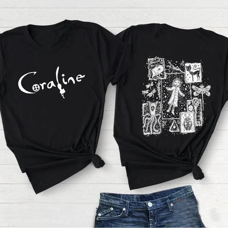Retro Coraline Movie T Shirt Unisex FeUnisex Coraline Doll Dreams Unisex Tshirt Horror Movie Tee Shirt Streetwear Cotton Tops Tee Unisex