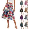 Women's Casual High Waist A-Line Skirt Polka Dot Stripe Printed Skirt With Pockets