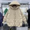 Retro Literary and Artistic Down Jacket Women's Medium and Long Winter New Hooded Loose Large Size White Duck Down Jacket