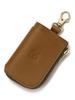 Key Case Leather Genuine Leather Cowhide Unisex Zip Type Olive Women's Men's