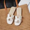 Slippers Women's Outer Wear 2025 New Summer Fashion Versatile Flat Bottom One-word Beach Travel Sandals Large Size Snake Pattern