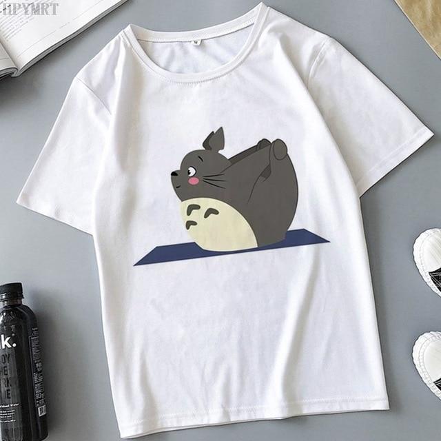 Plus Size Tops Women 'S T -Shirt Fashion Funny Totoro Print T Shirt Summer Harajuku Streetwear O -Neck Short Sleeve Tshirt Clothing