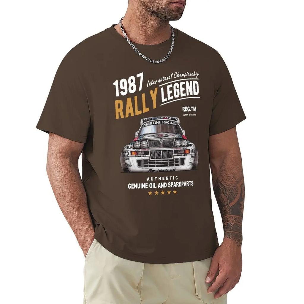 Rally Motif With 1987 Lancia Delta Integrale Hf Car Men 2019 Summer Brand Cotton Hip Hop Fitness Clothing Men T Shirt