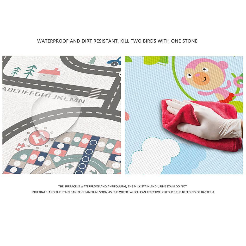 Kids Play Mat, Large Folding Playmat, Crawling Mat Waterproof Reversible YogaMat