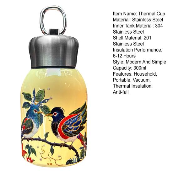 Portable Thermal Bottle Water Flask Mini Thermal Cup 300ml Insulated Tumbler for Hot Cold Drinks Leak-proof Travel Coffee Mug Gift