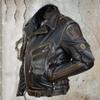 Men's Autumn and Winter Personalized Leather Jacket Slim Fit Multi Pocket Zipper Jacket