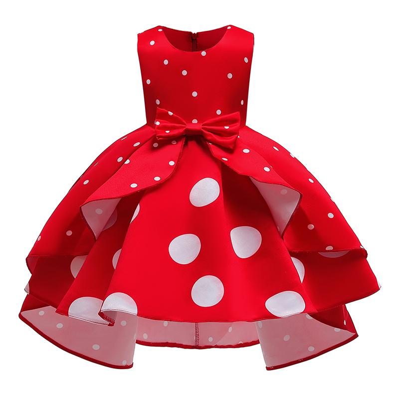 Kids Girls Polka Dot Print Princess Dress Girls Brithday Party Dresses Costume