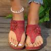 Thick-soled Flower Hollowed-out Toe Slippers Women's Slope Heel Wearing Flip-flops Beach Cool Slippers