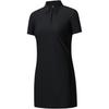 Comfortable Simple Versatile Solid Color Breathable Fitted Polo Short Sleeve Dress Women Dresses Basic-Black 162520202-1